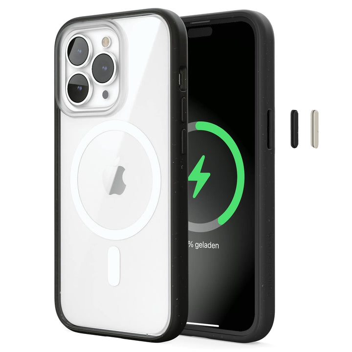 Woodcessories - Magnetisches Bio Clear Case transparent kompatibel mit iPhone 14 Pro Max Hülle durch