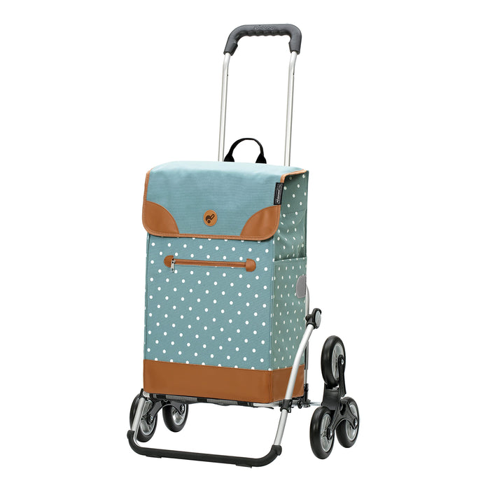 Andersen Shopper Treppensteiger Royal Alu klappbar mit Rad Ø 3 x 13 cm und 47 Liter Tasche Aiko blau