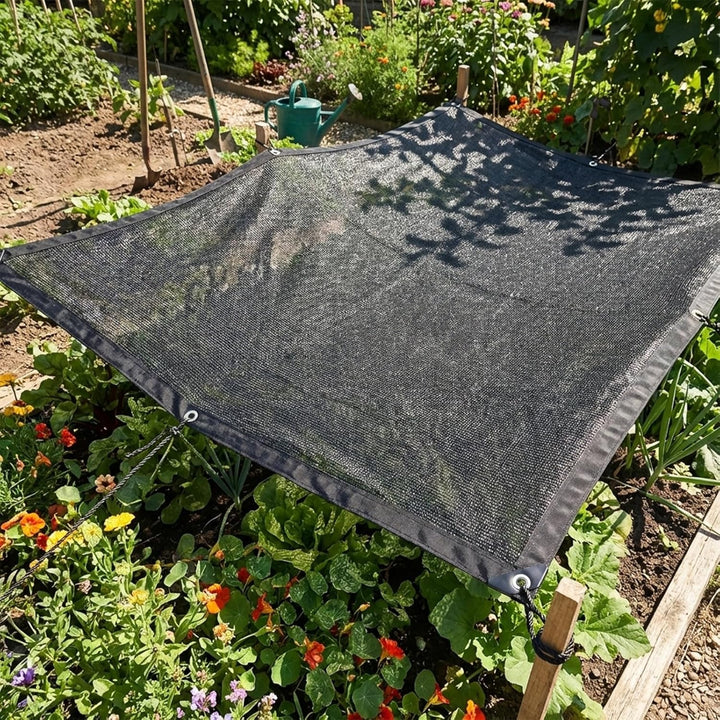 HDPE Schattennetz 80% UV Sonnenschutz mit Ösen 2×4m | UV-beständiges HDPE-Sonnensegel, atm., langl.,