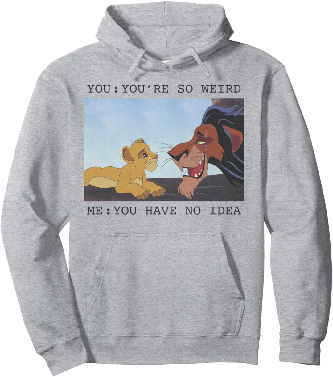 Disney The Lion King Simba & Scar You're So Weird Meme Pullover Hoodie