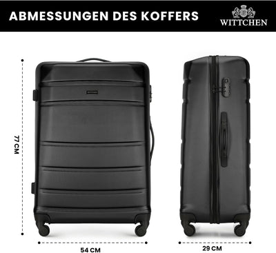 WITTCHEN Grosser Koffer Trolley Koffer Reisekoffer aus ABS Hartschalen Trolley 4 Rollen Kombinations