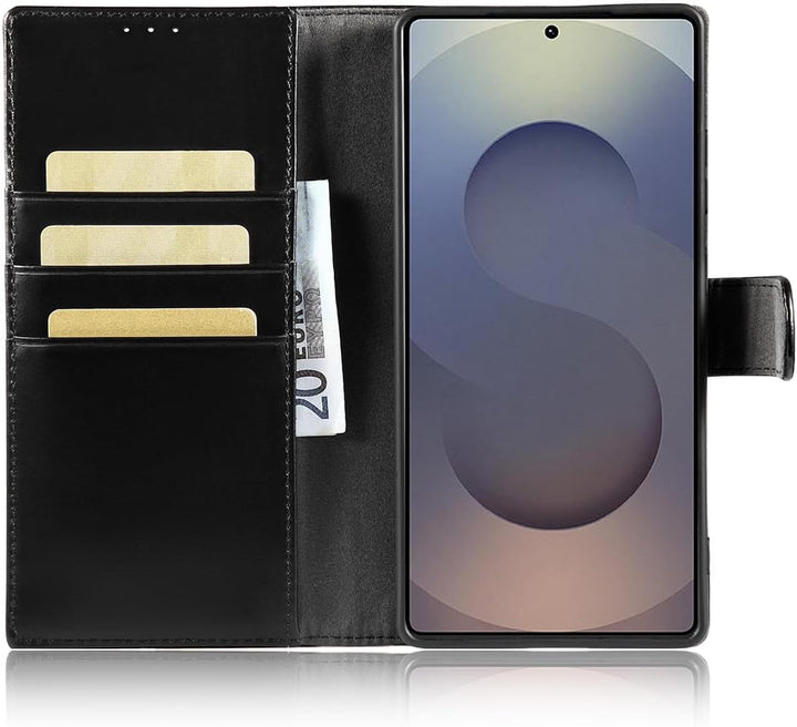 LENSUN Handyhülle für Samsung Galaxy S25 Ultra Echtleder, Hülle [Brieftasche][Standfunktion][RFID Sc