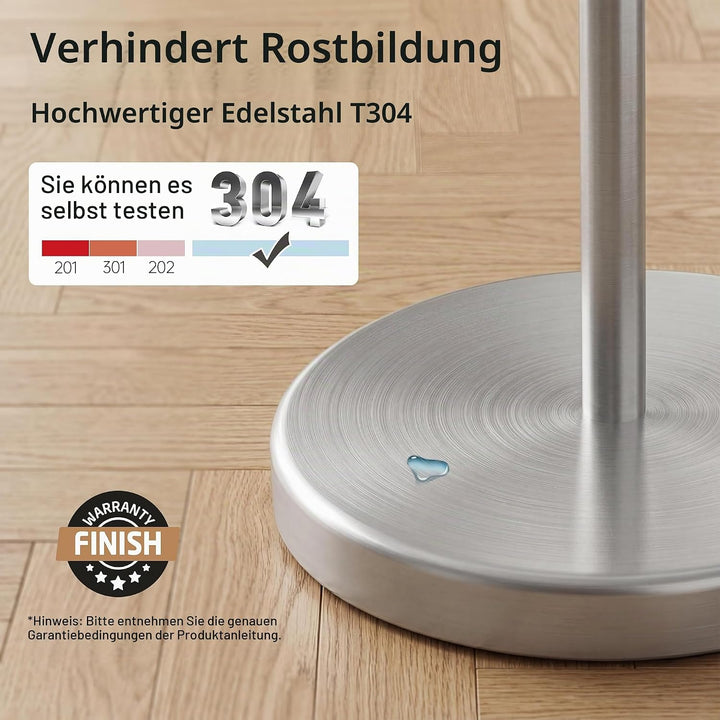 KES Toilettenpapierhalter Stehend Mit Gewichteter Basis, Klopapierhalter Klorollenhalter Freistehend
