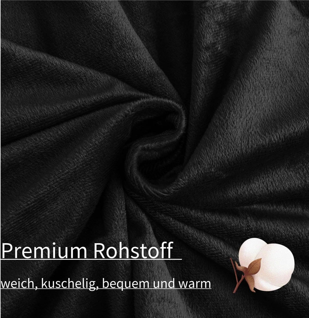 Boqingzhu Flauschige Plüsch Spannbettlaken 140x200cm Schwarz Winter Warm Flanell Fleece Biber Samt C