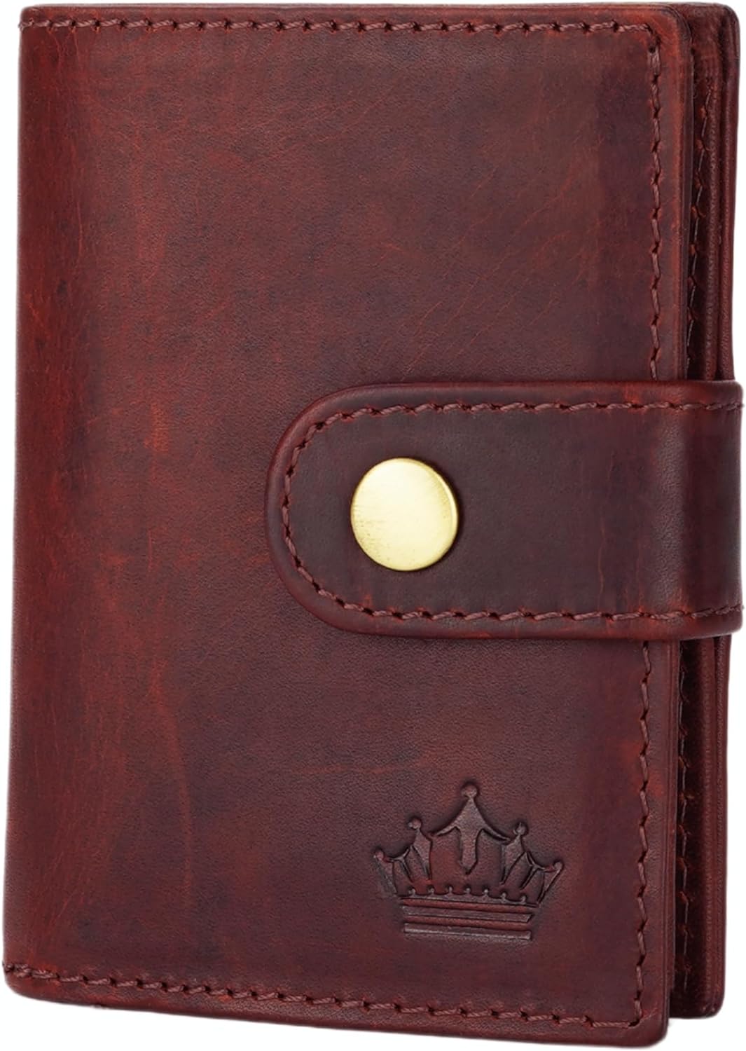 Slim Wallet Geldbeutel mit Münzfach und RFID-Schutz Rindleder Börse für Herren Mini Geldbörse NEU (B