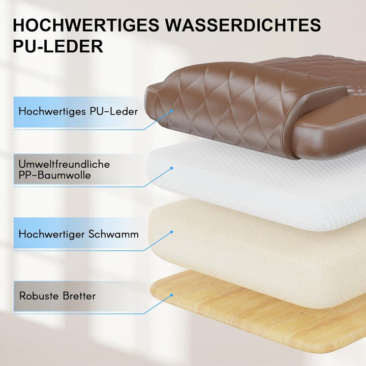 naspaluro Chefsessel Bürostuhl mit Fussstütze, Schreibtischstuhl Ergonomisch, PU Leder Computerstuhl