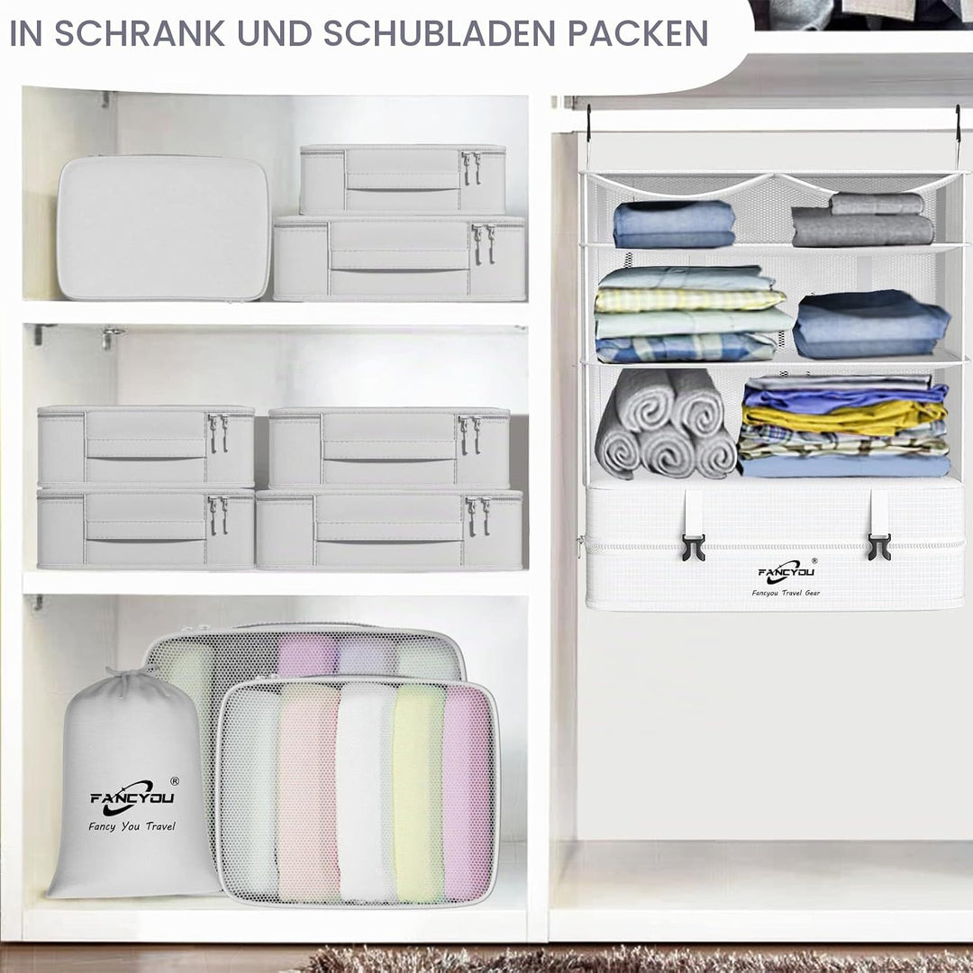 Koffer Organizer Hängende Verpackung Würfel Tragbare Schrank Regale Kompressive Reisegepäck Essentia