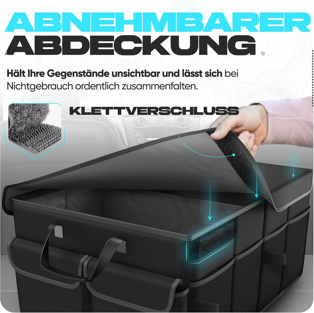FORTEM Kofferraum Organizer, Kofferraumtasche, Zusammenklappbarer Auto Organizer Kofferraum mit Fäch