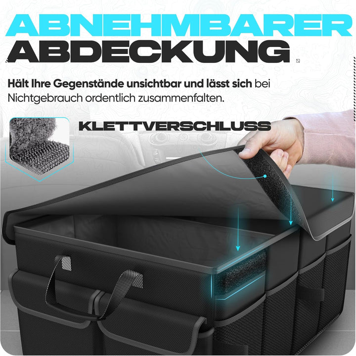 FORTEM Kofferraum Organizer, Kofferraumtasche, Zusammenklappbarer Auto Organizer Kofferraum mit Fäch
