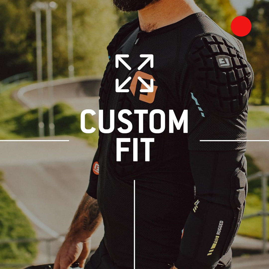 G-Form Pro Rugged Ellbogenschützer, 2 Stück, für Radfahren, BMX, MTB, Downhill, Skateboard L Schwarz