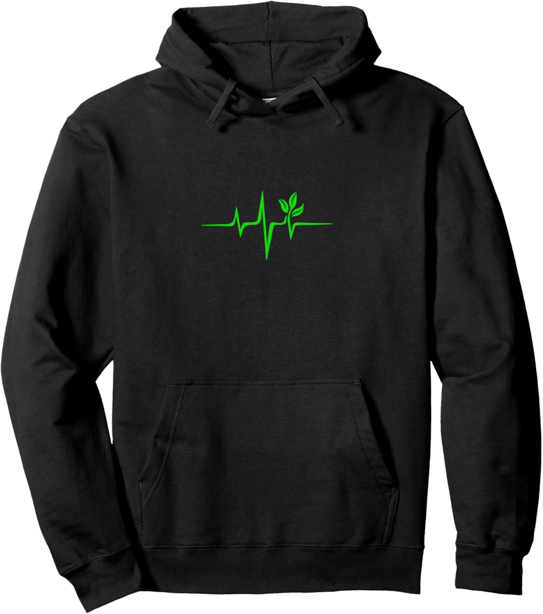 Puls, Grün, Herzschlag, Vegan, Pflanze, Baum, Umweltschutz Pullover Hoodie