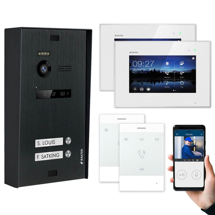 Nonic Balter EVO Aufputz Video-Türsprechanlagen WLAN Set 2 Familienhaus (1x Türstation mit Kamera Sc