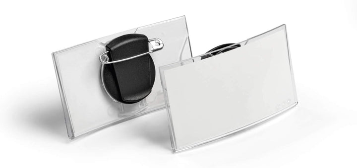 Durable Namensschild konvex (mit Kombiklemme, 40 x 75 mm) Packung à 25 Stück, transparent, 812419, K