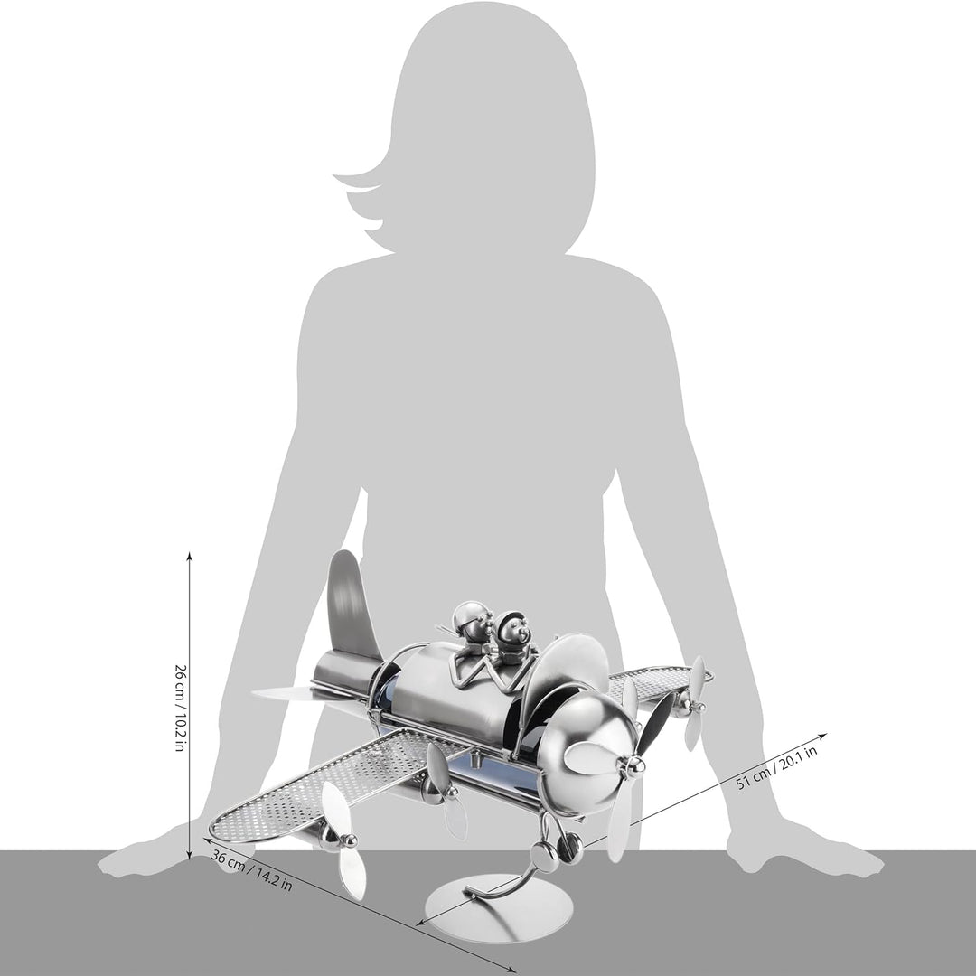 BRUBAKER Flaschenhalter Paar im Flieger Metall Skulptur Geschenk mit