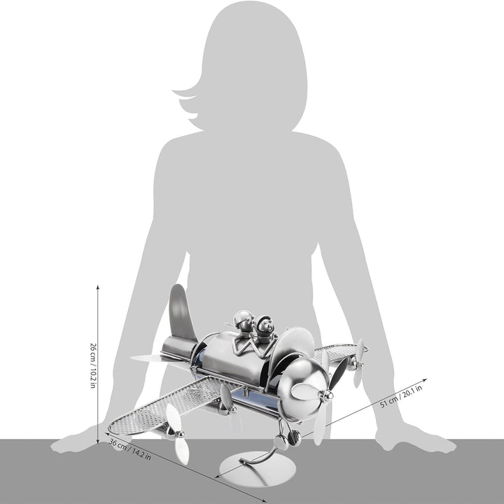BRUBAKER Flaschenhalter Paar im Flieger Metall Skulptur Geschenk mit