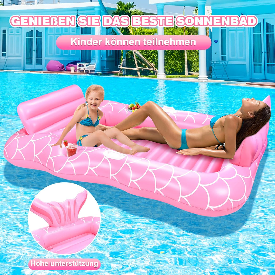 Herefun Luftmatratze Pool Grosse, Wasser Hängematte Luftmatratze, Erwachsene Tanning Pool, Aufblasba