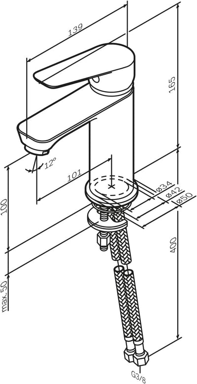 AM.PM Hit Waschtischarmatur mit Einhebelmischer, SoftMotion Keramikkartusche, Armatur ø33mm, Neoperl