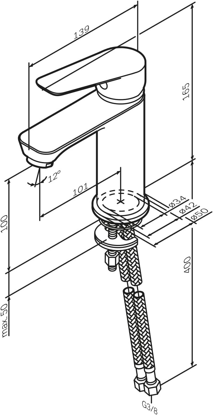 AM.PM Hit Waschtischarmatur mit Einhebelmischer, SoftMotion Keramikkartusche, Armatur ø33mm, Neoperl