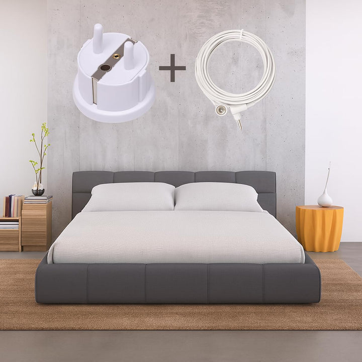 Erdungsbettlaken Komplettset inkl. Erdungskabel und Erdungsstecker (90x200x20cm) - In 12 verschieden