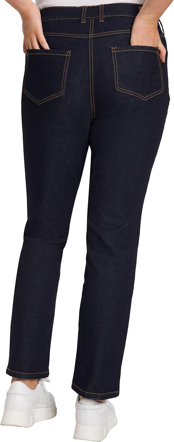 Ulla Popken Damen Taillenslip Dark Blue Denim 32W / 34L, Dark Blue Denim 32W / 34L