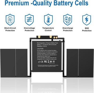 HASESSE A1706 A1819 Battery Replacement for Pro 13 inch A1706 A1819 Late 2016 Mid 2017 Version with