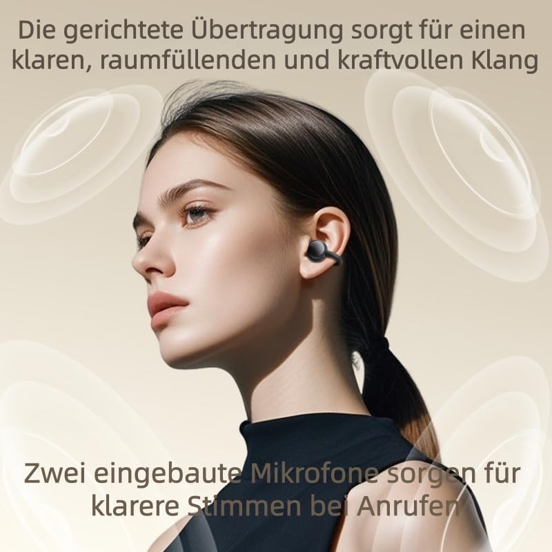 Next Destination OpenDots1 Kabellose Kopfhörer, Bluetooth 5.4, innovatives Open-Ear, Free Clip, 32H