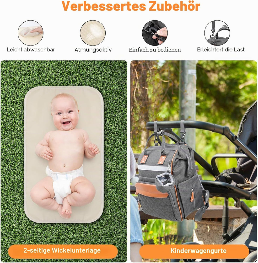 Romon Wickeltasche, Baby Wickelrucksack Lässige Rucksack Wickeltaschen Grosse Wickelrucksäcke Mommy