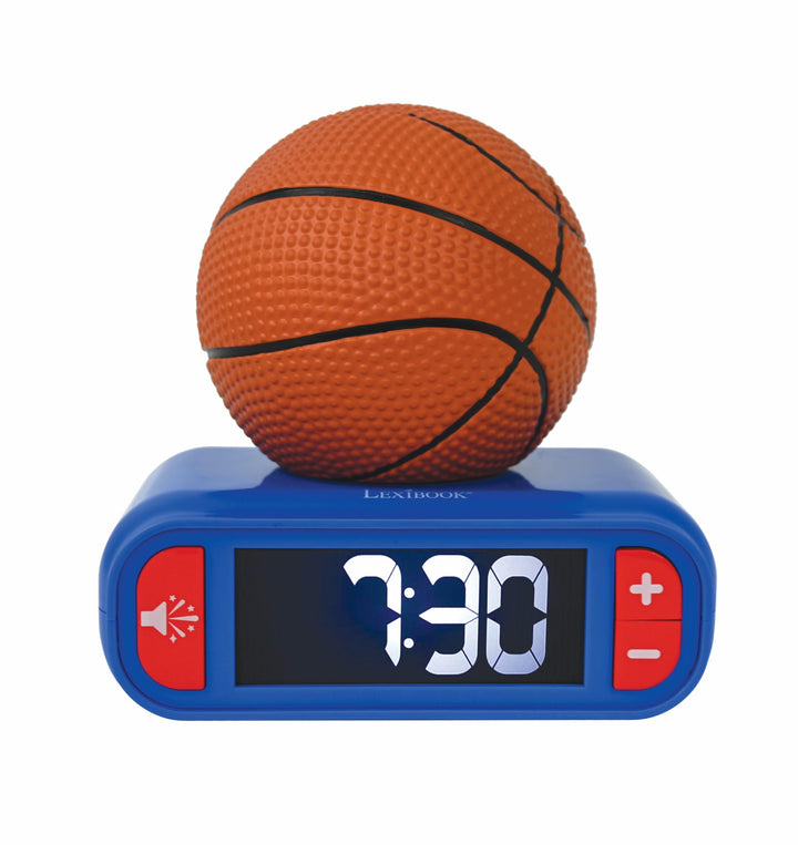 Lexibook, Basketball, Basketball-Nachtlichtwecker, Töne und Melodien, LCD-Bildschirm mit Hintergrund