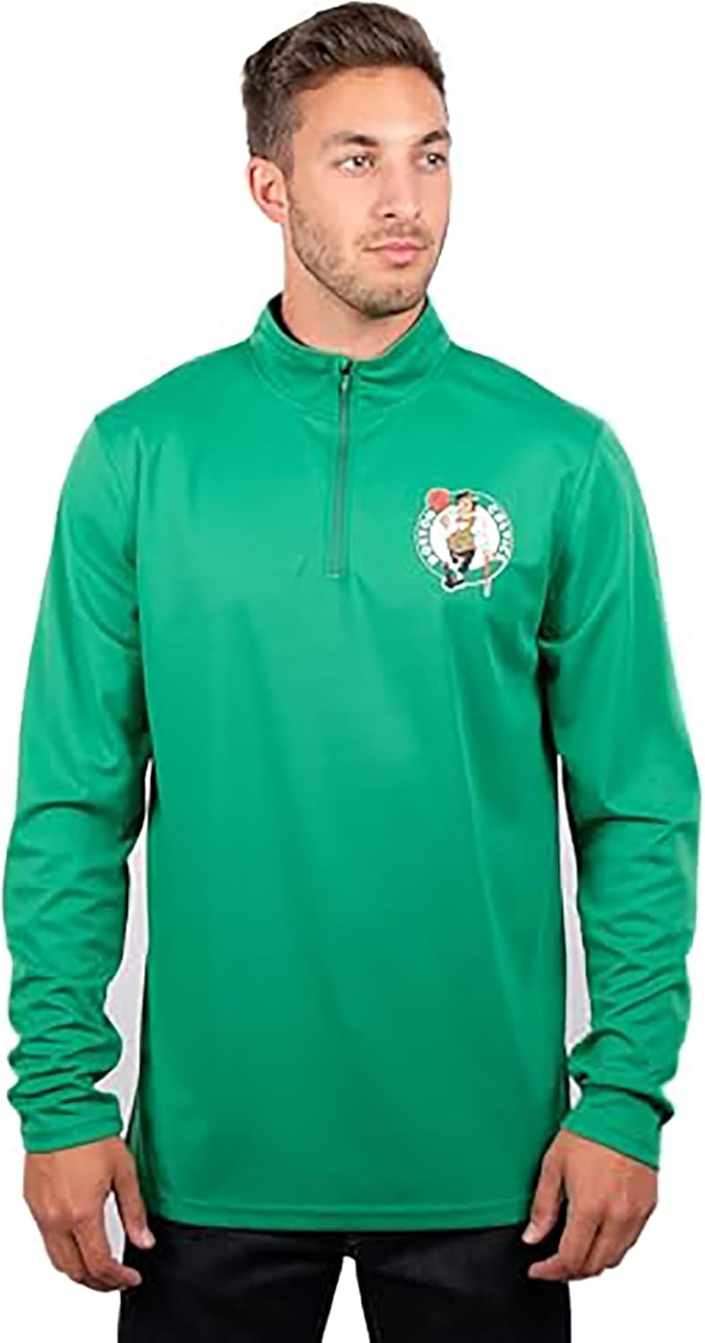 Ultra Game NBA Men's Super Soft Quarter Zip Long Sleeve T-Shirt Boston Celtics S Team-farbe