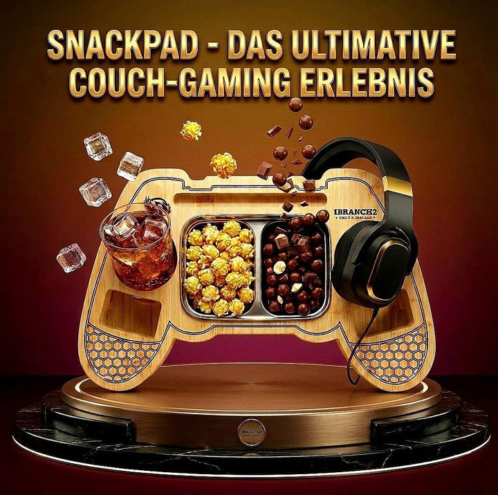 1BRANCH2 UNITY&HERITAGE SnackPad – Die Couchbar für Gamer im Controller-Design | Premium Bambus Snac