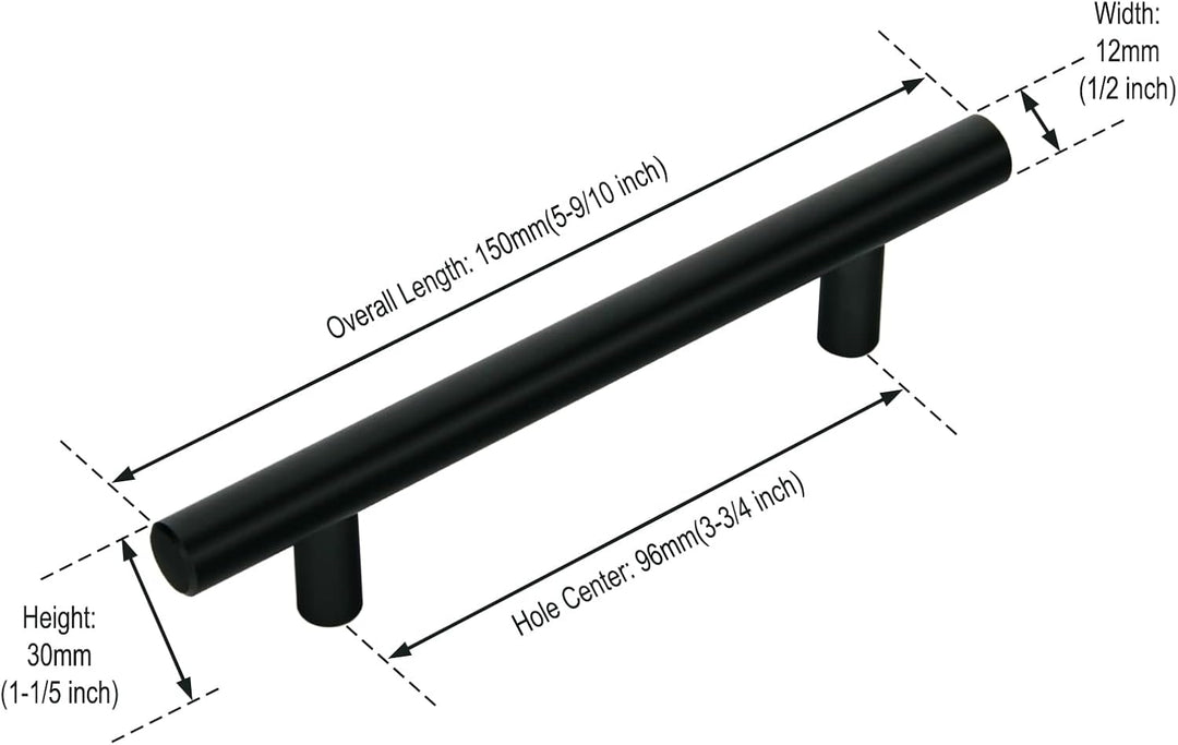 KoKoBin 15 Stück Edelstahl schwarz Schrankgriffe Möbelgriffe 96mm Lochabstand Schubladen Griffe Zink
