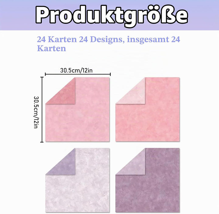 Scrapbook Papier Buntes 24 Blatt Bastelpapier mit Muster 30,5x30,5 cm Doppelseitiges Decoupage Papie