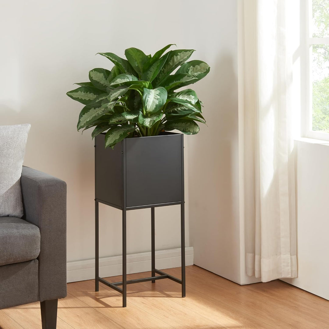 [en.casa] Blumenständer Porsgrunn Pflanzenständer mit Blumenkasten 70 x 30 x 30 cm Metall Schwarz Bl