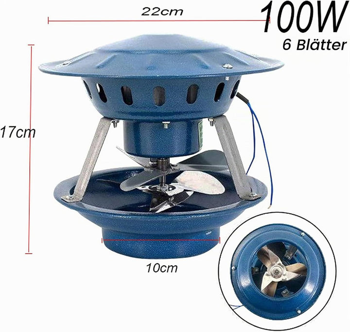 Schornsteinrauchabsauger, 100 W/120 W Saugzugventilator, Schornstein A Schornsteinabzugsventilator F