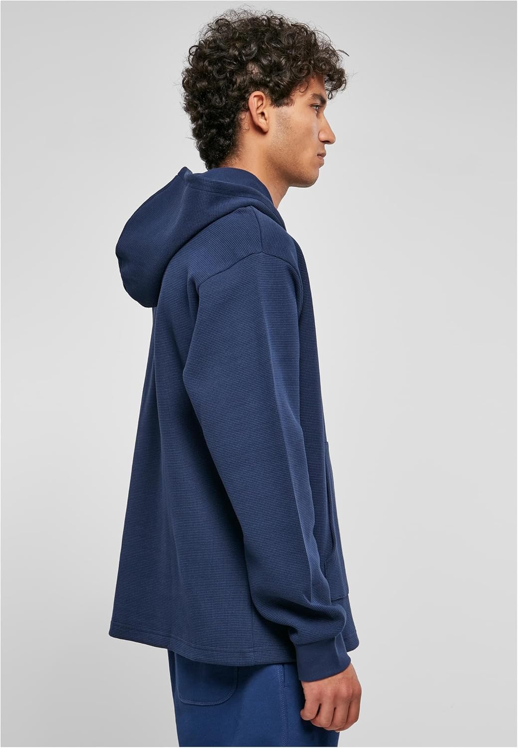 Urban Classics Herren Oversized Waffle Hoody M Darkblue, M Darkblue