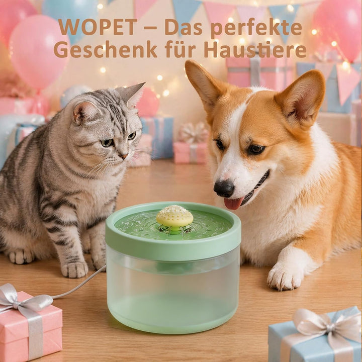 Kompakter Leiser Katzenbrunnen 1,8L Mehrschichtfilter Zirkulation Gruen, Gruen