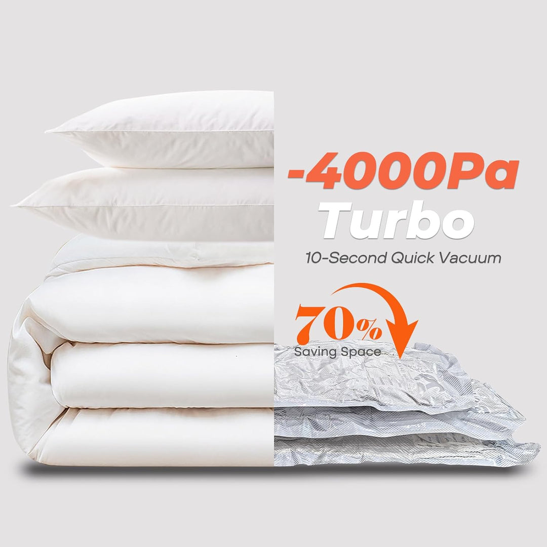 Vacbird Vakuumbeutel für Kleidung mit Kabelloser Vakuumpumpe, 15 Stück (5x 47x64cm, 5x 54x74cm, 5x 6