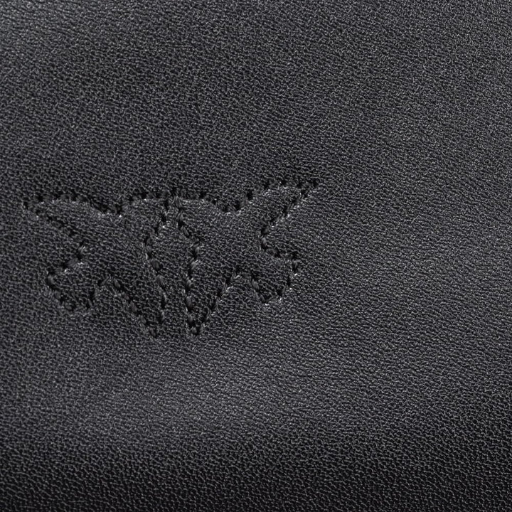 Pinko Damen Flat Classic Kalbsleder Seide Tasche Z99q_schwarz-antique Gold, Z99q_schwarz-antique Gol