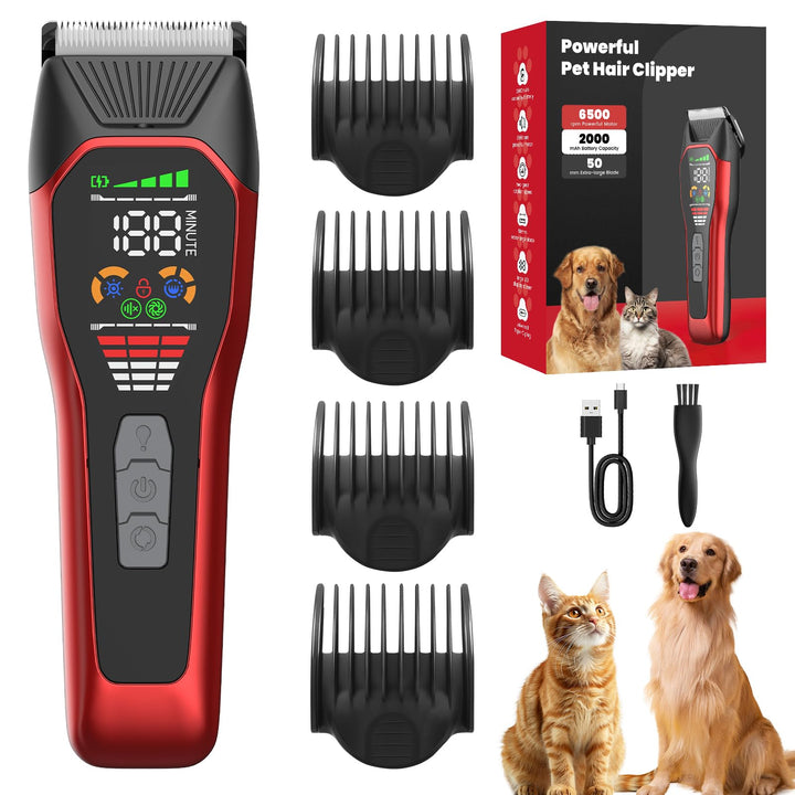Hundeschermaschine mit Typ-C-Ladung, Profi Schermaschine Hund Katze, 2-Gang Elektrische Tierhaarschn