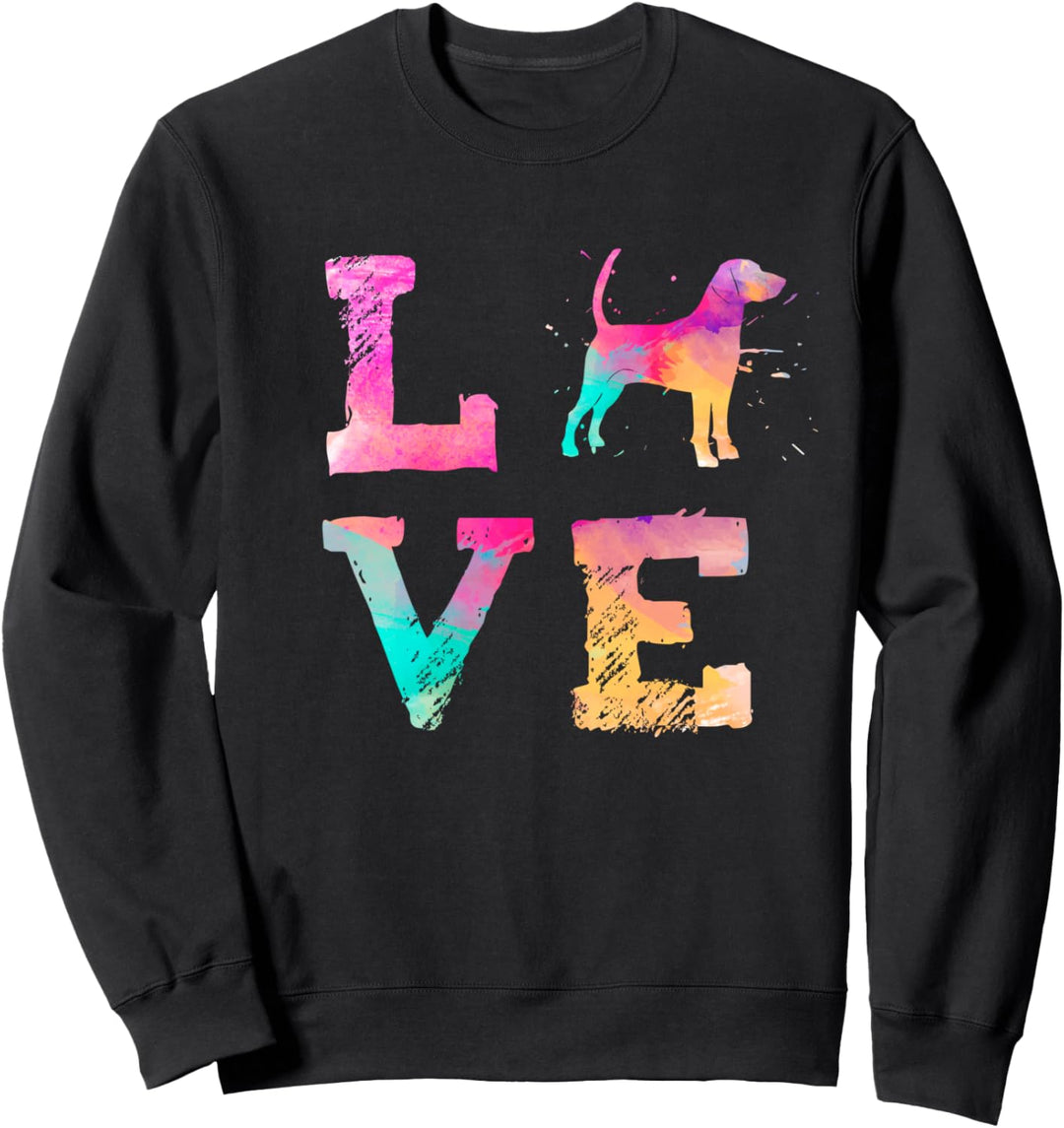Bunte Aquarellmalerei Harri Hund Love-r Sweatshirt