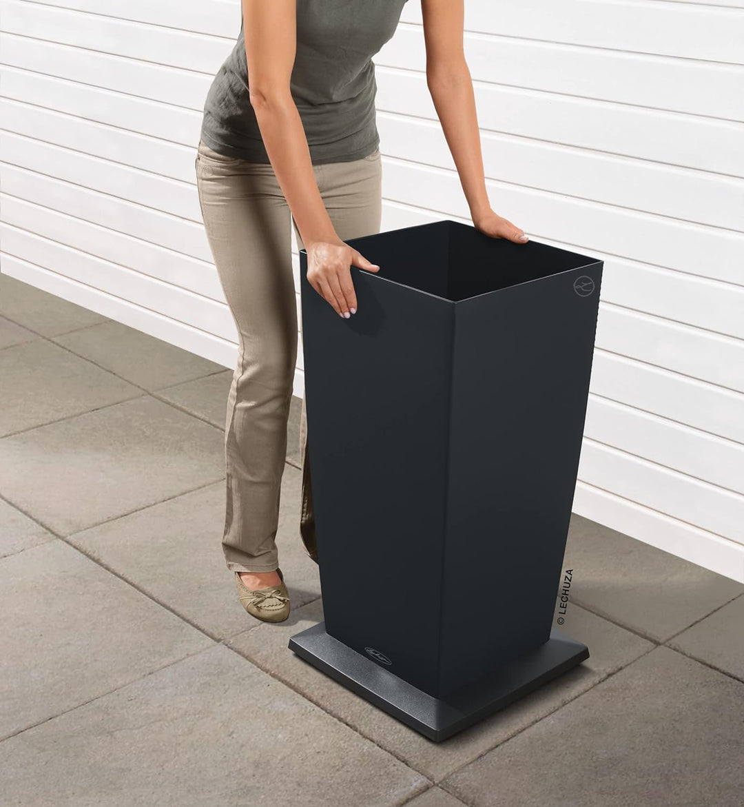 LECHUZA Rolluntersatz CUBICO 40 anthrazit metallic 13417 Anthrazit Metallic 41 x 41 x 4.5 cm Zubehör