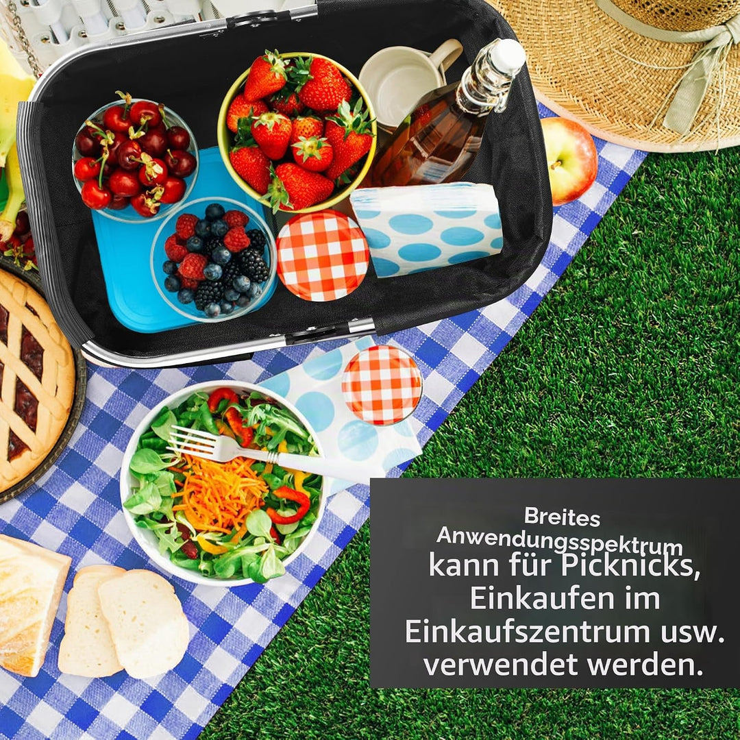 Chumix 25L Einkaufskorb Faltbar, Picknickkorb, Mutti Korb, Haushalts-tragekorb, Lieblingskorb mit Al
