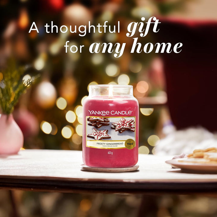 Yankee Candle Duftkerze im Glas (gross) | Frosty Gingerbread | Brenndauer bis zu 150 Stunden, Frosty