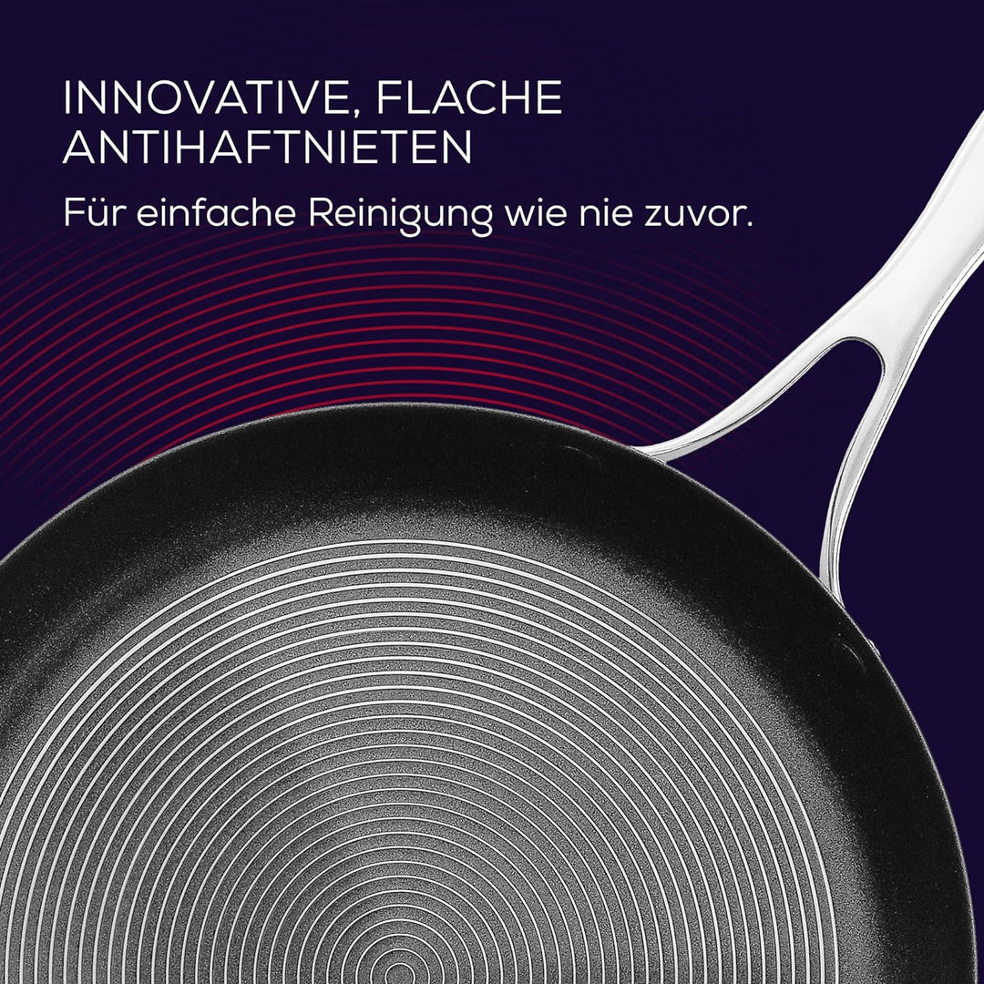 Circulon SteelShield Edelstahl Pfanne Induktion mit Pfannenwender - Bratpfanne 22 cm- Spülmaschinenf