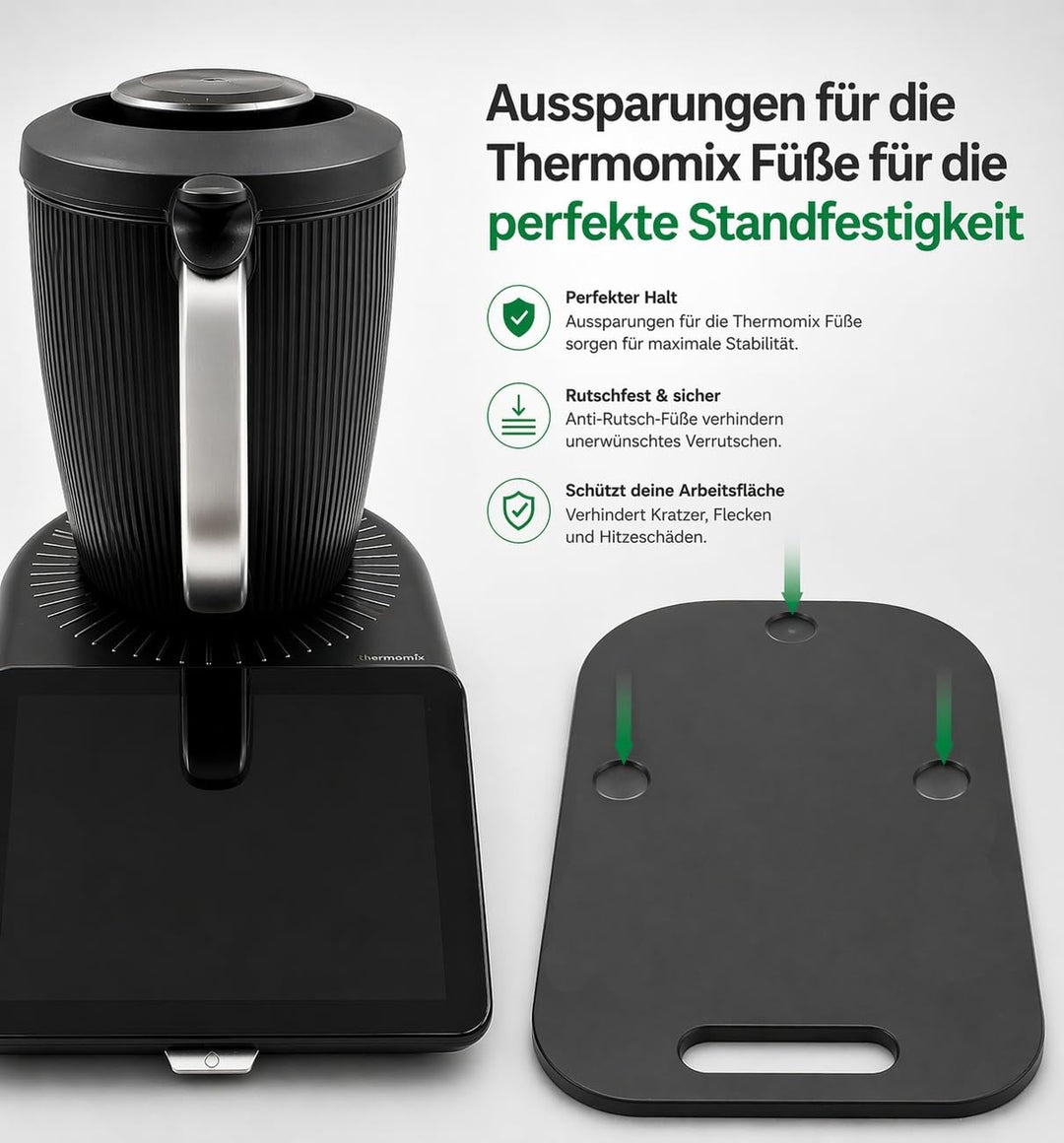 Premium Gleitbrett für den Thermomix - TM7 - Hochwertiger Gleiter aus Premium Acrylglas - MADE IN GE