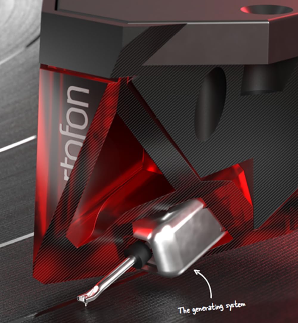 Ortofon 2M Red Premounted - 2M Red Tonabnehmer montiert am SH-4 Black Headshell | einfache Montage a