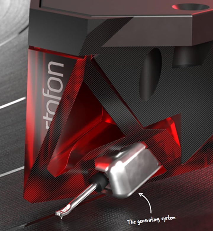 Ortofon 2M Red Premounted - 2M Red Tonabnehmer montiert am SH-4 Black Headshell | einfache Montage a