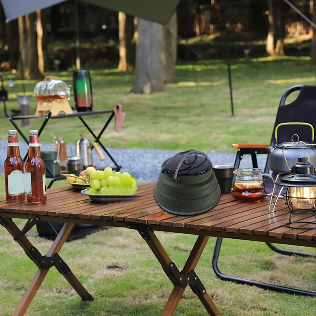 Silikon-Camping-Kochtopf, faltbarer Kaffeekessel, 1,5 l Wasserbehälter mit grossem Fassungsvermögen,