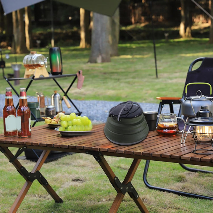 Silikon-Camping-Kochtopf, faltbarer Kaffeekessel, 1,5 l Wasserbehälter mit grossem Fassungsvermögen,