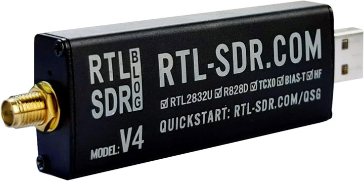 RTL-SDR Blog V4 R828D RTL2832U 1PPM TCXO SMA Software Defined Radio (Nur Dongle)